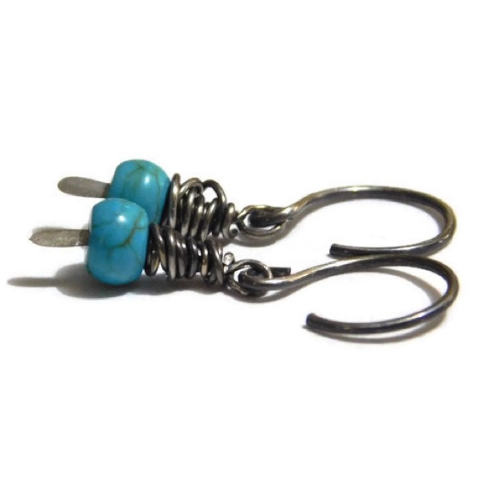 3 x 925 sterling silver turquoise drop earrings